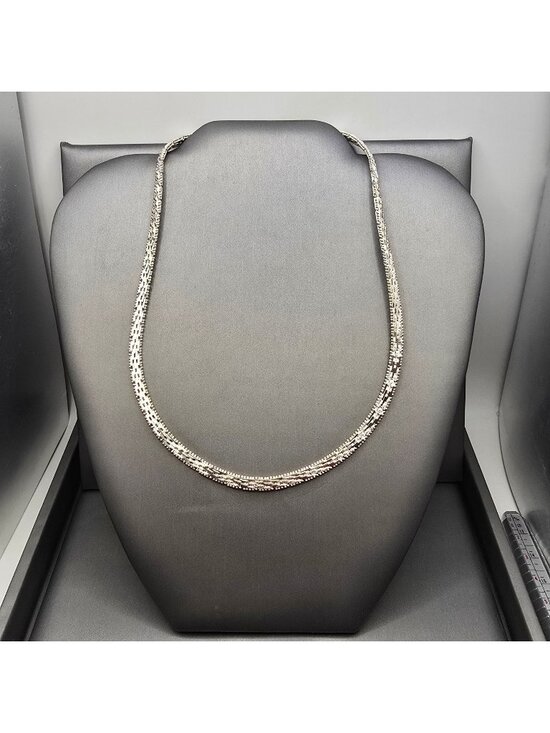 Master Brite Corp (MBC) Jewelry - Sterling Silver Woven Link Necklace 18" 5mm Chain Signed MBC Italy 28g